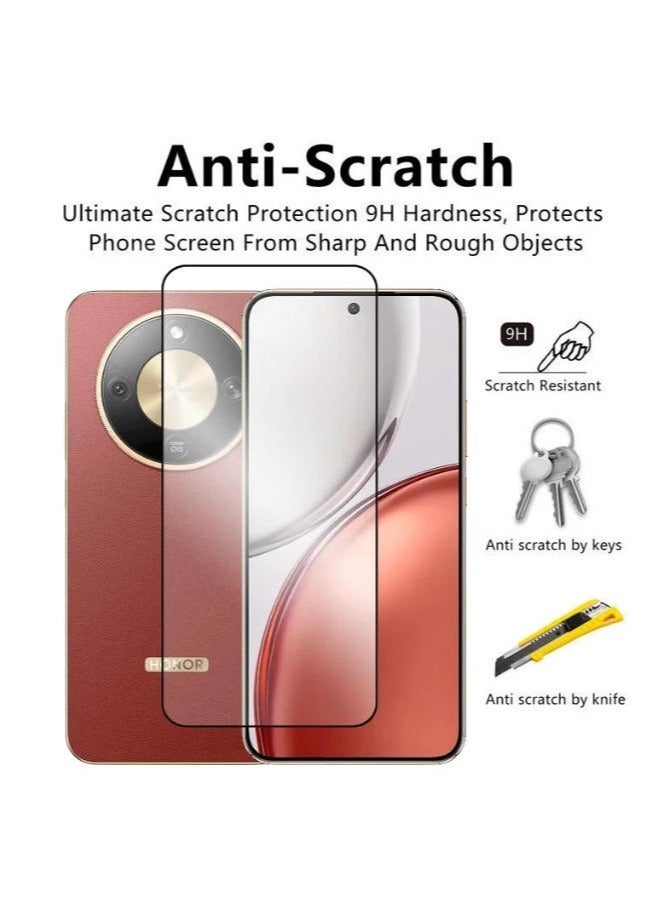 【2+2عبوة】حماية شاشة زجاجية مقواة لجهاز Honor X9D مع واقي عدسة الكاميرا، فيلم حماية بصلابة 9H لجهاز Honor X9D (6.79"), عالي الوضوح، مقاوم للخدش، فيلم زجاج مقوى خالي من الفقاعات - Image 2